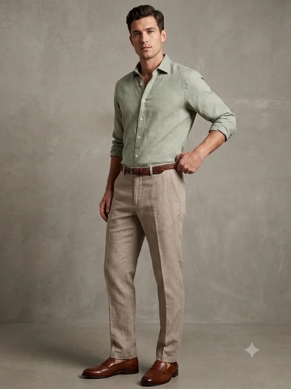 Banana Republic Kentfield Pant Men's Chino Pants, 34x34 Brown Cotton Dress Pants